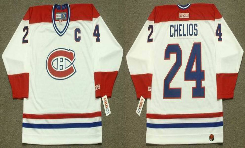 2019 Men Montreal Canadiens #24 Chelios White CCM NHL jerseys->montreal canadiens->NHL Jersey
